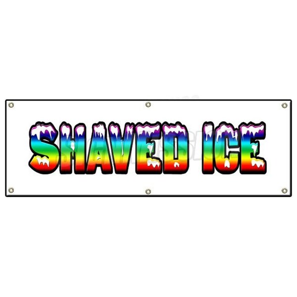 SHAVED ICE BANNER SIGN hawaiian cart stand signs Italian water sno snow cone